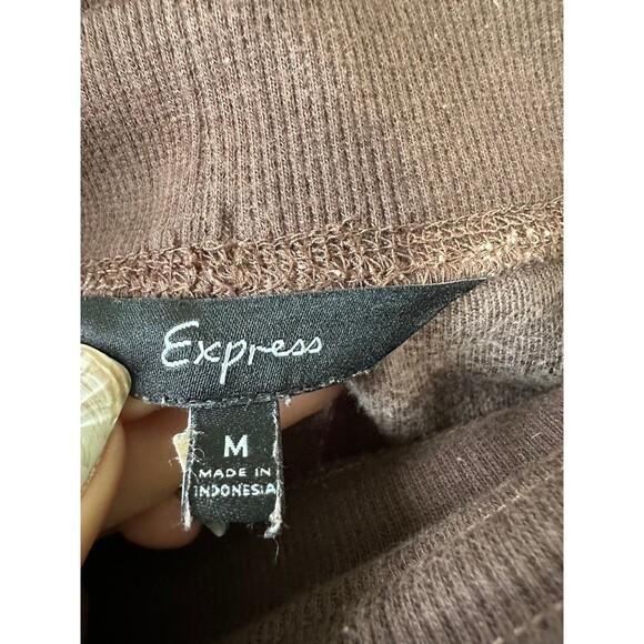 Vintage Y2K Express Women's Low Rise Velour Pull On Drawstring Track Pants M - Picture 4 of 4